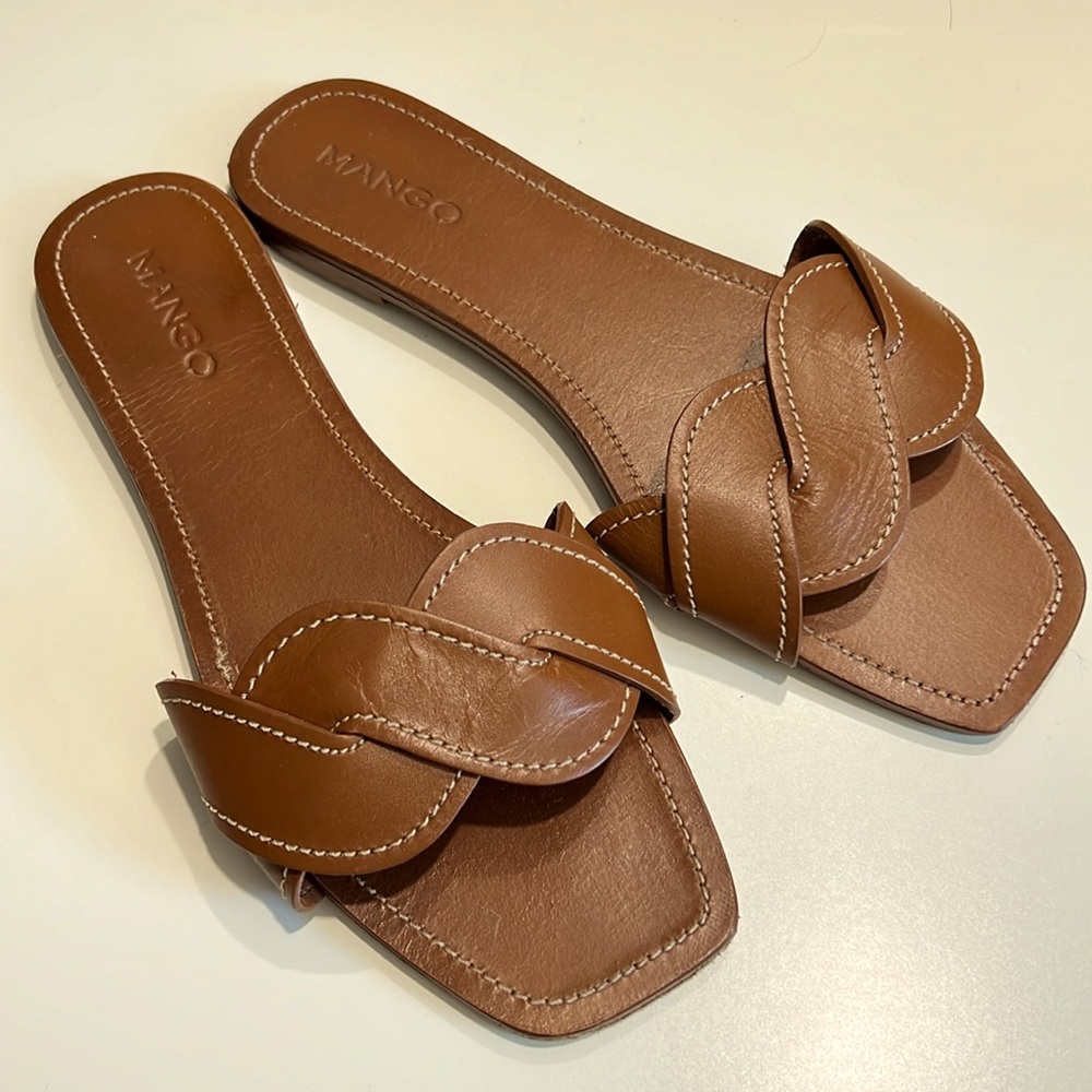 Mango brown sandals